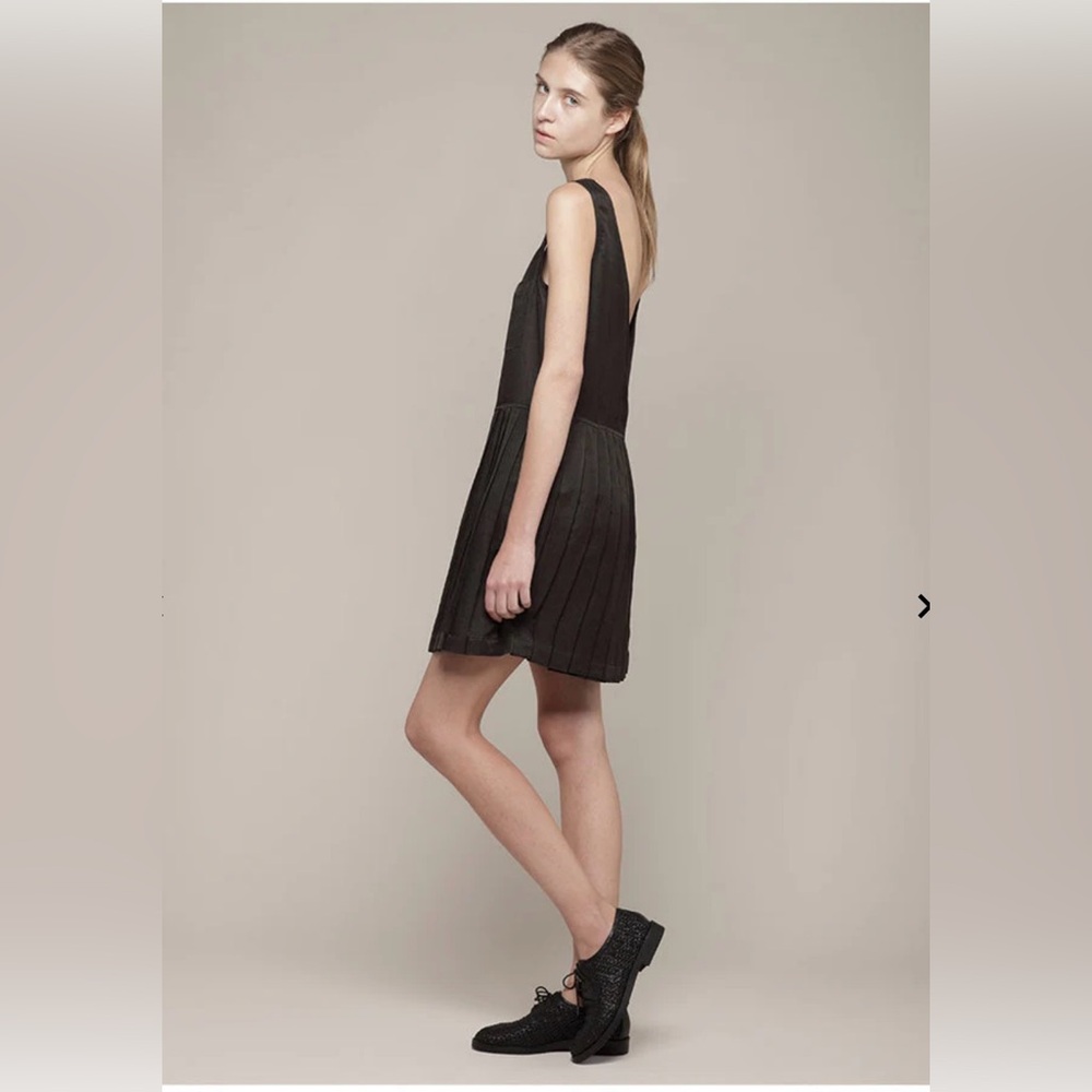 STEVEN ALAN Sz 6 Black Linen Tristan Mini Dress - Picture 5 of 12